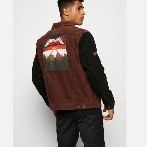 Men’s Billabong Metallic collab Master of Puppets Corduroy Jacket XL - Picture 1 of 10